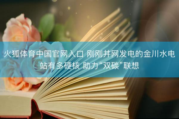 火狐体育中国官网入口 刚刚并网发电的金川水电站有多硬核 助力“双碳”联想