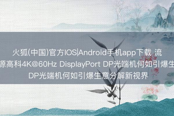 火狐(中国)官方IOS|Android手机app下载 流量收割机：汉源高科4K@60Hz DisplayPort DP光端机何如引爆生意分解新视界