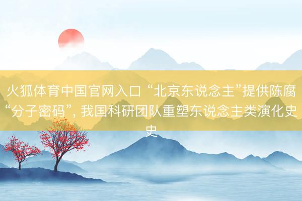火狐体育中国官网入口 “北京东说念主”提供陈腐“分子密码”， 我国科研团队重塑东说念主类演化史
