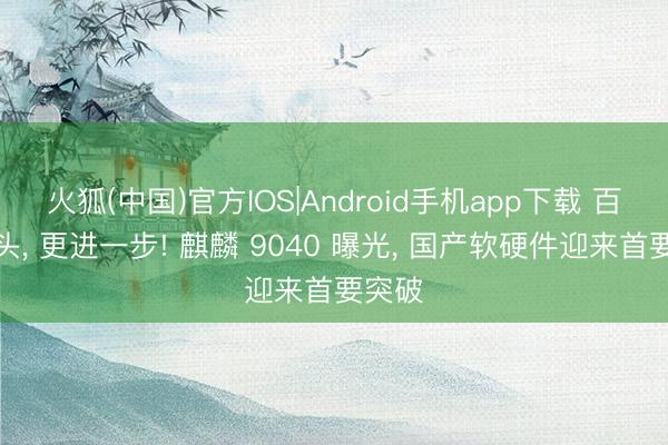 火狐(中国)官方IOS|Android手机app下载 百丈竿头， 更进一步! 麒麟 9040 曝光， 国产软硬件迎来首要突破