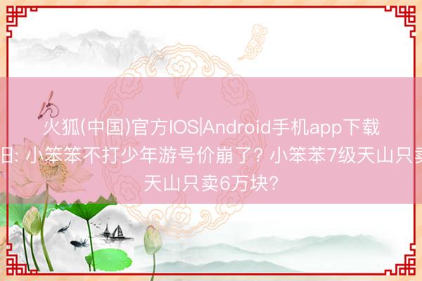 火狐(中国)官方IOS|Android手机app下载 天龙怀旧: 小笨笨不打少年游号价崩了? 小笨苯7级天山只卖6万块?