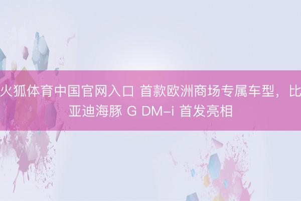 火狐体育中国官网入口 首款欧洲商场专属车型，比亚迪海豚 G DM-i 首发亮相