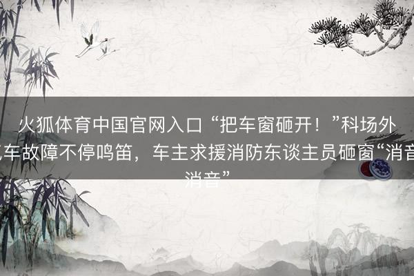 火狐体育中国官网入口 “把车窗砸开！”科场外汽车故障不停鸣笛，车主求援消防东谈主员砸窗“消音”