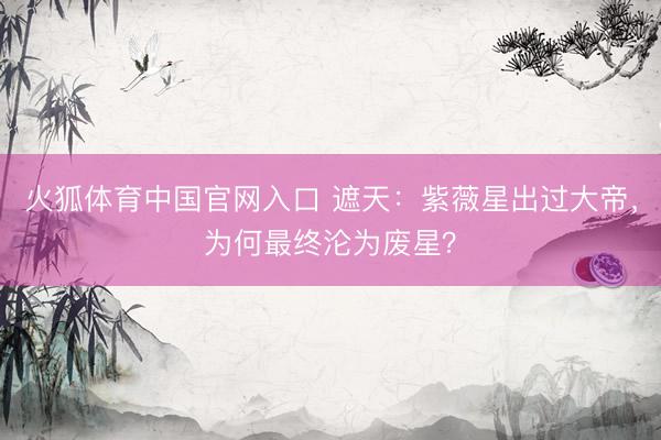 火狐体育中国官网入口 遮天:紫薇星出过大帝,为何最终沦为废星?