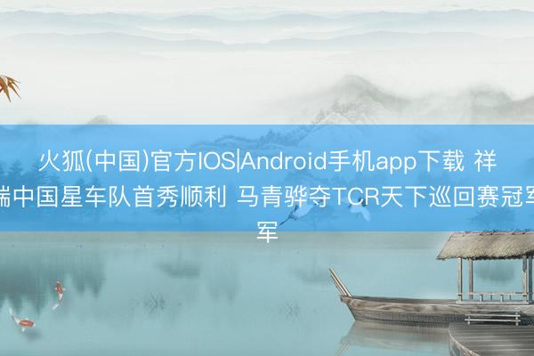 火狐(中国)官方IOS|Android手机app下载 祥瑞中国星车队首秀顺利 马青骅夺TCR天下巡回赛冠军