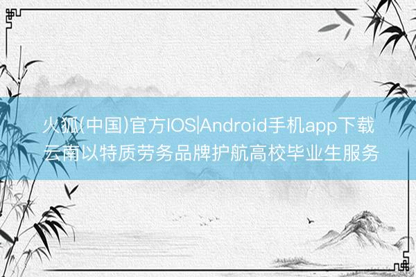 火狐(中国)官方IOS|Android手机app下载 云南以特质劳务品牌护航高校毕业生服务